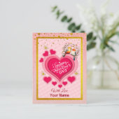 Romantische vogels op Branch Valentijnsdag en Hart Feestdagenkaart (Staand voorkant)