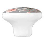 Romantische vogels op Cherry Blossom Branch Waterv Keramische Knop (Zijkant)