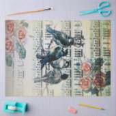 Romantische vogels op een tak tissuepapier (Craft)