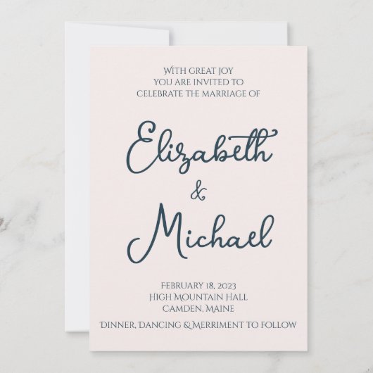 Romantische Vogels & Script Trouw Uitnodiging (Achterkant)