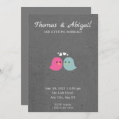 Romantische Vogels Trouw Uitnodiging (Voorkant / Achterkant)