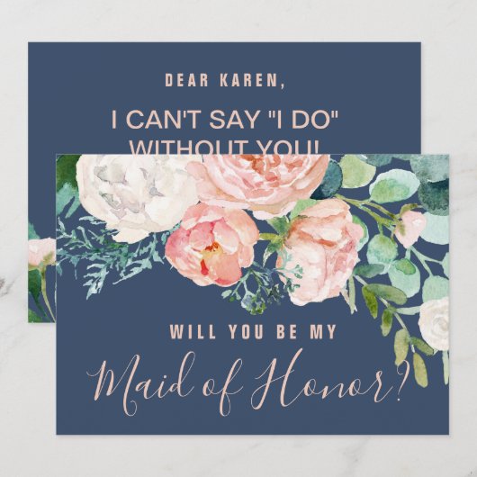 Romantische volken | Blauw gemaakt van het voorste Kaart (Voorkant / Achterkant)