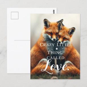 Romantische vos liefde illustratie briefkaart