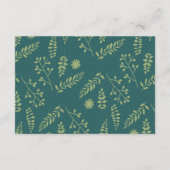 Romantische vossen Bloemenbladeren bruiloft behuiz Informatiekaartje (Achterkant)