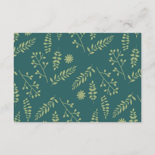 Romantische vossen Bloemenbladeren bruiloft behuiz Informatiekaartje (Achterkant)