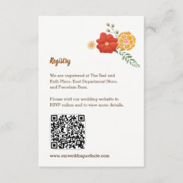 Romantische vossen Bloemenbladeren bruiloft behuiz Informatiekaartje