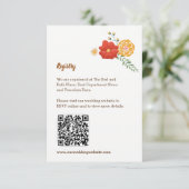 Romantische vossen Bloemenbladeren bruiloft behuiz Informatiekaartje (Staand voorkant)