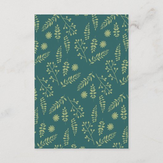 Romantische vossen Bloemenbladeren bruiloft behuiz Informatiekaartje (Achterkant)