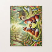 Romantische Vossen Cottagecore Boslandschap Legpuzzel (Verticaal)