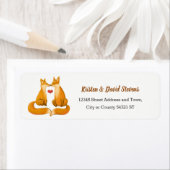 Romantische vossen en rustieke bloemblaadjes bruil etiket (Insitu)