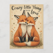 Romantische vossen in de liefde illustratie briefkaart (Voorkant)