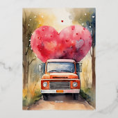Romantische Vrachtwagen Valentijnsdag kaart (Achterkant)