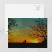 romantische vreedzame zonsondergang paar schildere briefkaart (Voorkant / Achterkant)