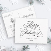 Romantische vrolijke kerstscriptvakantie briefkaart