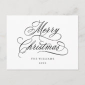 Romantische vrolijke kerstscriptvakantie briefkaart (Voorkant)