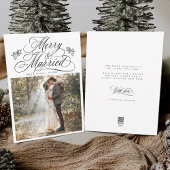 Romantische vrolijkheid & getrouwde eerste kerstfo feestdagenkaart