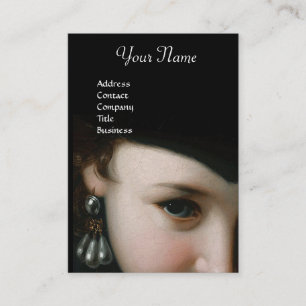 ROMANTISCHE VROUW, ANTIEK JEWELS EN PEARLS MONOGRA VISITEKAARTJE