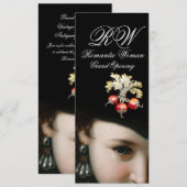 ROMANTISCHE VROUW, ANTIEK JEWELS, PEARLS GRAND OPE KAART (Voorkant / Achterkant)