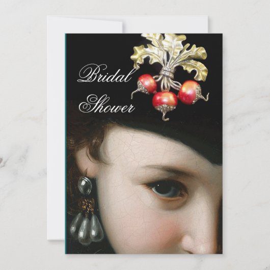 ROMANTISCHE VROUW, ANTIEK JEWELS, PEARLS VRIJGEZEL KAART (Voorkant)