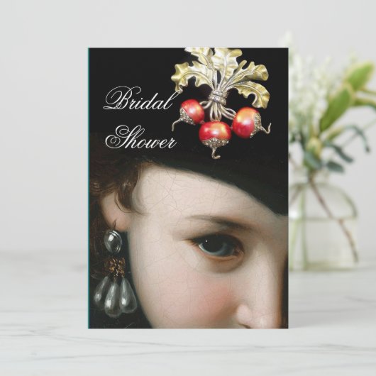 ROMANTISCHE VROUW, ANTIEK JEWELS, PEARLS VRIJGEZEL KAART (Staand voorkant)