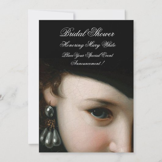 ROMANTISCHE VROUW, ANTIEK JEWELS, PEARLS VRIJGEZEL KAART (Achterkant)