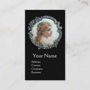 ROMANTISCHE VROUW, DIAMOND STROOM ENAMEL White Visitekaartje