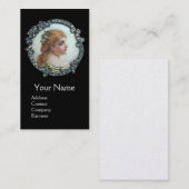 ROMANTISCHE VROUW, DIAMOND STROOM  ENAMEL White Visitekaartje (Voorkant / Achterkant)