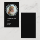 ROMANTISCHE VROUW, DIAMOND-STROOM  ENAMEL zwart Visitekaartje (Voorkant / Achterkant)