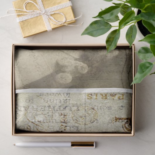 Romantische Vrouw in Parijs Ontvangstdocument Tissuepapier (Geschenk)