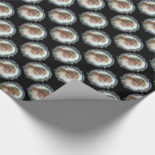 ROMANTISCHE VROUW MET DIAMONDSTROMEN  ENAMEL CADEAUPAPIER (Hoek)