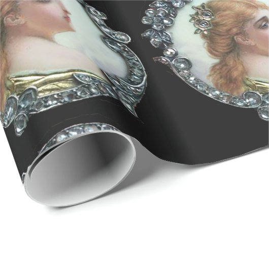 ROMANTISCHE VROUW MET DIAMONDSTROMEN ENAMEL CADEAUPAPIER (Rol Hoek)