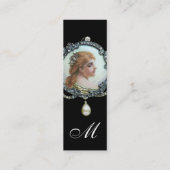 ROMANTISCHE VROUW MET DIAMONDSTROMEN  ENAMEL MINI VISITEKAARTJE (Achterkant)
