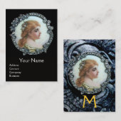 ROMANTISCHE VROUW MET DIAMONDSTROMEN ENAMEL VISITEKAARTJE (Voorkant / Achterkant)