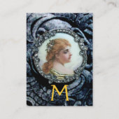 ROMANTISCHE VROUW MET DIAMONDSTROMEN ENAMEL VISITEKAARTJE (Achterkant)