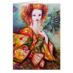 ROMANTISCHE VROUW MET EEN SPARKERPIEGEL VERDER