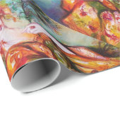 ROMANTISCHE VROUW MET EEN SPARKERPIEGEL VERDER CADEAUPAPIER (Rol Hoek)