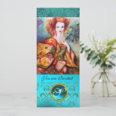 ROMANTISCHE VROUW MET EEN SPARKERPIEGEL VERDER KAART (Staand voorkant)