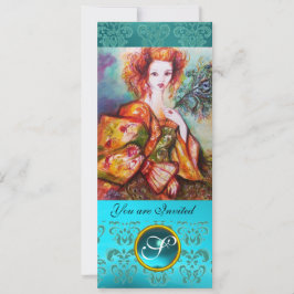 ROMANTISCHE VROUW MET EEN SPARKERPIEGEL VERDER KAART