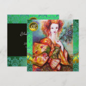 ROMANTISCHE VROUW MET EEN SPARKERPIEGEL VERDER KAART (Voorkant / Achterkant)