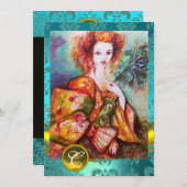 ROMANTISCHE VROUW MET EEN SPARKERPIEGEL VERDER KAART (Voorkant / Achterkant)