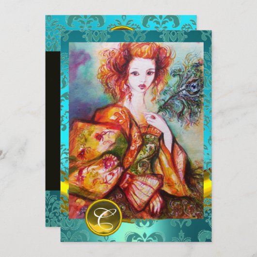 ROMANTISCHE VROUW MET EEN SPARKERPIEGEL VERDER KAART (Voorkant / Achterkant)