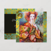 ROMANTISCHE VROUW MET EEN SPARKERPIEGEL VERDER KAART (Voorkant / Achterkant)