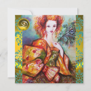 ROMANTISCHE VROUW MET EEN SPARKERPIEGEL VERDER KAART