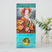 ROMANTISCHE VROUW MET EEN SPARKERPIEGEL VERDER KAART (Staand voorkant)