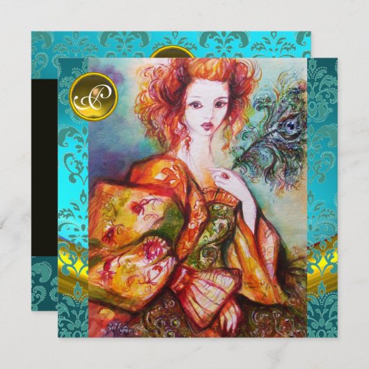 ROMANTISCHE VROUW MET EEN SPARKERPIEGEL VERDER KAART (Voorkant / Achterkant)