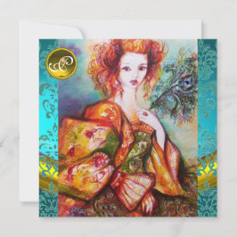 ROMANTISCHE VROUW MET EEN SPARKERPIEGEL VERDER KAART