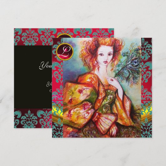 ROMANTISCHE VROUW MET EEN SPARKERPIEGEL VERDER KAART (Voorkant / Achterkant)