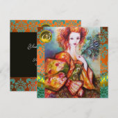 ROMANTISCHE VROUW MET EEN SPARKERPIEGEL VERDER KAART (Voorkant / Achterkant)