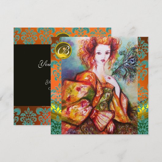 ROMANTISCHE VROUW MET EEN SPARKERPIEGEL VERDER KAART (Voorkant / Achterkant)