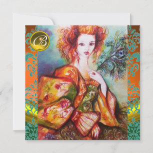 ROMANTISCHE VROUW MET EEN SPARKERPIEGEL VERDER KAART